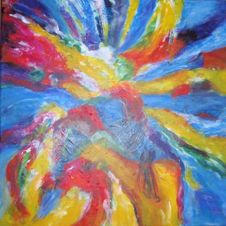 Modrý sen 40x40, akryl